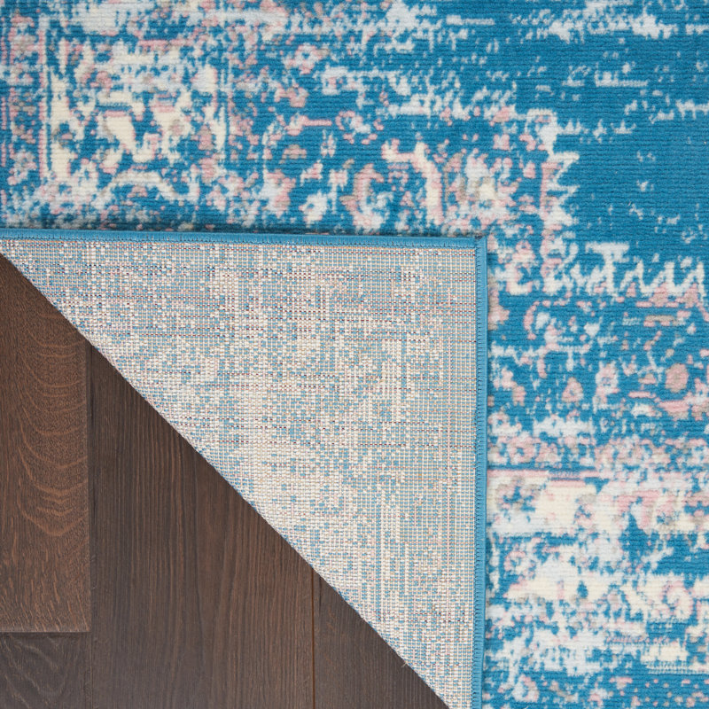 Bungalow Rose Burnie Oriental Blue/Ivory Area Rug & Reviews Wayfair